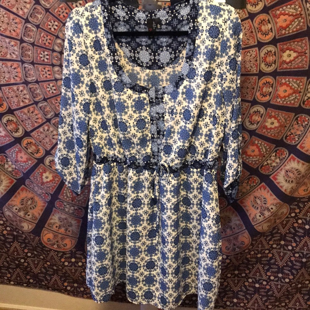 Blue patterned dress